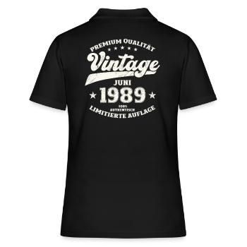 Original June 1989 Born 1989 35th Birthday 89 - Women's Polo Shirt - black - Back - Ailine (174cm)