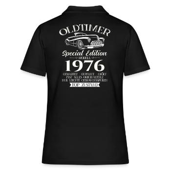 Oldtimer 1976 Jahrgang 1976 48. Geburtstag 1976 - Frauen Polo Shirt - Schwarz - Hinten - Ailine (174cm)