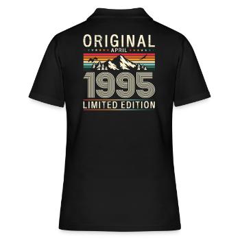 30. Geburtstag Geschenk Mann Original April 1995 - Frauen Polo Shirt - Schwarz - Hinten - Ailine (174cm)