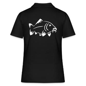 Logo poisson - carpe - Polo Femme - noir - Dos - Ailine (174cm)