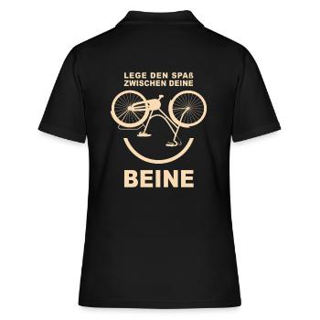 Spaß zwischen den Beinen Radfahrer - Frauen Polo Shirt - Schwarz - Hinten - Ailine (174cm)