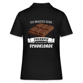 Ich brauche keine Therapie, brauch nur Schokolade - Frauen Polo Shirt - Schwarz - Hinten - Ailine (174cm)