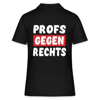 Profs Gegen Rechts - Rechts Nein Danke - Frauen Polo Shirt - Schwarz - Hinten - Ailine (174cm)