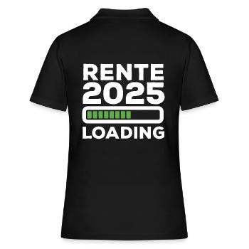 Rente 2025 Loading - Ruhestand - Pension - Frauen Polo Shirt - Schwarz - Hinten - Ailine (174cm)
