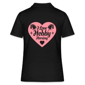 J’aime Hobby Horsing - Coeur - Hobby - Polo Femme - noir - Dos - Ailine (174cm)