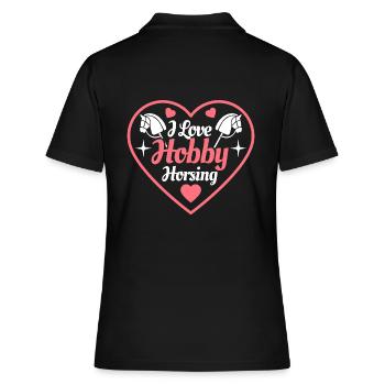 J’aime Hobby Horsing - Coeur - Hobby - Polo Femme - noir - Dos - Ailine (174cm)