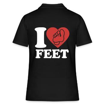 J’aime les pieds - Pieds - Soins des pieds - Pieds - Dicton - Polo Femme - noir - Dos - Ailine (174cm)