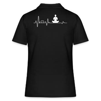 Yoga Meditation Namaste Herzschlag meditieren - Frauen Polo Shirt - Schwarz - Hinten - Ailine (174cm)