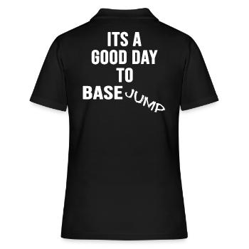 BASEJUMP base jumping Basejumper Wingman - Frauen Polo Shirt - Schwarz - Hinten - Ailine (174cm)