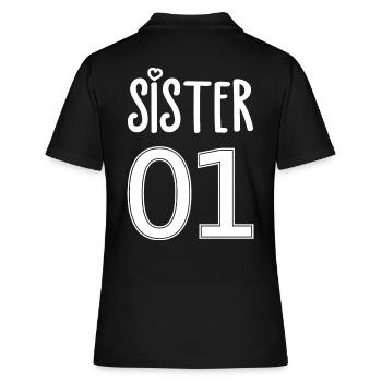 Sister Number 01 Sister - Women's Polo Shirt - black - Back - Ailine (174cm)