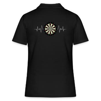 DART DARTS DARTBOARD DARTEN HEARTBEAT GIFT - Women's Polo Shirt - black - Back - Ailine (174cm)