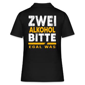 Bier Biergarten Trinkspruch Bierbauch - Frauen Polo Shirt - Schwarz - Hinten - Ailine (174cm)