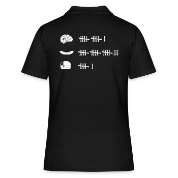 Grillen "all you can eat" Grillabend BBQ Wettessen - Frauen Polo Shirt - Schwarz - Hinten - Ailine (174cm)