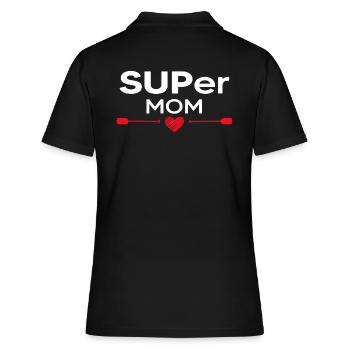 stand up paddle SUP Mom Paddel Motivation Stand Up - Frauen Polo Shirt - Schwarz - Hinten - Ailine (174cm)