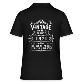 Jahrgang 1971 Vintage - Frauen Polo Shirt - Schwarz - Hinten - Ailine (174cm)