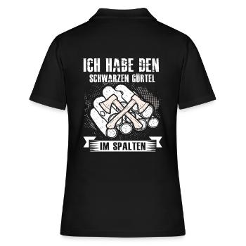 Holz Spalten Holzfällen Holzfäller Lustig - Frauen Polo Shirt - Schwarz - Hinten - Ailine (174cm)
