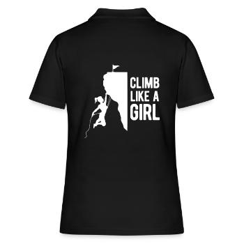 cooler Spruch klettern Frau Kletterer Berge Frauen - Frauen Polo Shirt - Schwarz - Hinten - Ailine (174cm)