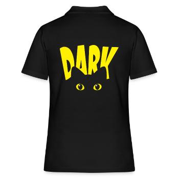 Dark Schwarze Katze - Frauen Polo Shirt - Schwarz - Hinten - Ailine (174cm)