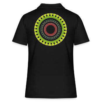 symbol goa psy tattoo tribal - Frauen Polo Shirt - Schwarz - Hinten - Ailine (174cm)