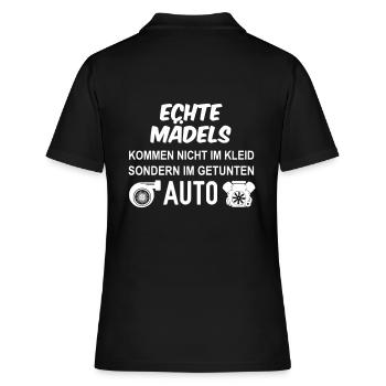 Echte Mädels kommen im getunten Auto - Frauen Polo Shirt - Schwarz - Hinten - Ailine (174cm)
