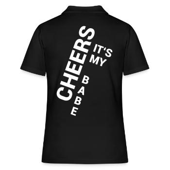 My Babe - Frauen Polo Shirt - Schwarz - Hinten - Ailine (174cm)