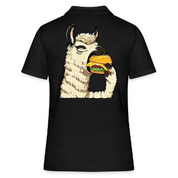 Lama mangeur de cheeseburger - Polo Femme - noir - Dos - Ailine (174cm)