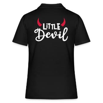 Little Devil Teufelshörner Teufel Hörner Teufelin - Frauen Polo Shirt - Schwarz - Hinten - Ailine (174cm)
