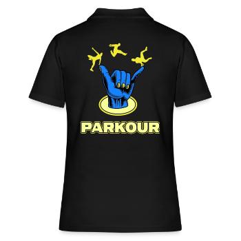parkour jump parkour traceur jumping streetart - Polo Femme - noir - Dos - Ailine (174cm)