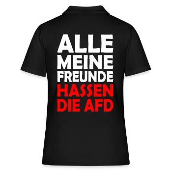 alle meine freunde hassen die afd - Frauen Polo Shirt - Schwarz - Hinten - Ailine (174cm)