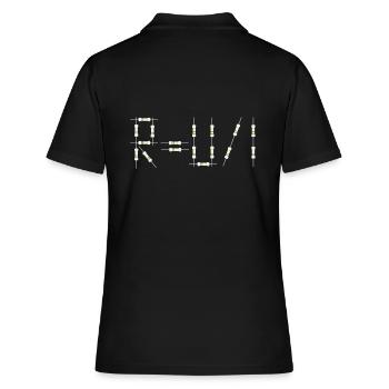 Widerstand Formel Das Ohmsche Gesetz Elektroniker - Frauen Polo Shirt - Schwarz - Hinten - Ailine (174cm)