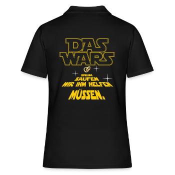 DAS WARS beim Saufen wir ihm helfen müssen JGA - Frauen Polo Shirt - Schwarz - Hinten - Ailine (174cm)