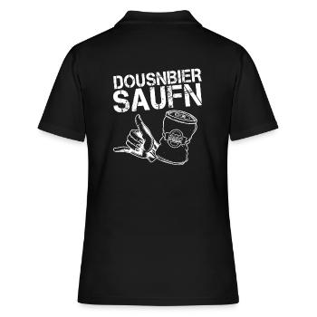Dosenbier saufen - Frauen Polo Shirt - Schwarz - Hinten - Ailine (174cm)
