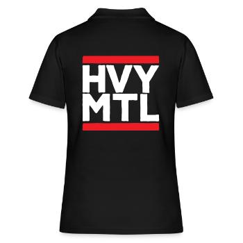 HVY MTL Heavy Metal Shortcut Rocker Biker Shirt - Women's Polo Shirt - black - Back - Ailine (174cm)
