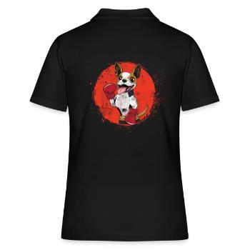 Chien de boxe Chien de boxe Look grunge - Polo Femme - noir - Dos - Ailine (174cm)