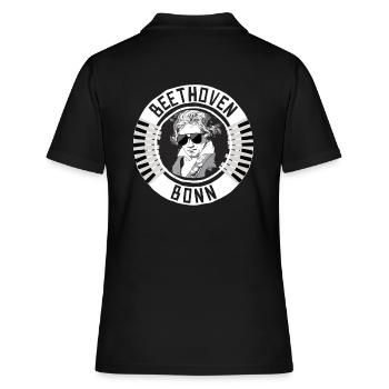 Beethoven Bonn - Frauen Polo Shirt - Schwarz - Hinten - Ailine (174cm)