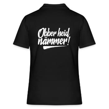 Obber heid nämmer fränkisch Franken - Frauen Polo Shirt - Schwarz - Hinten - Ailine (174cm)