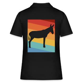 Esel - Frauen Polo Shirt - Schwarz - Hinten - Ailine (174cm)