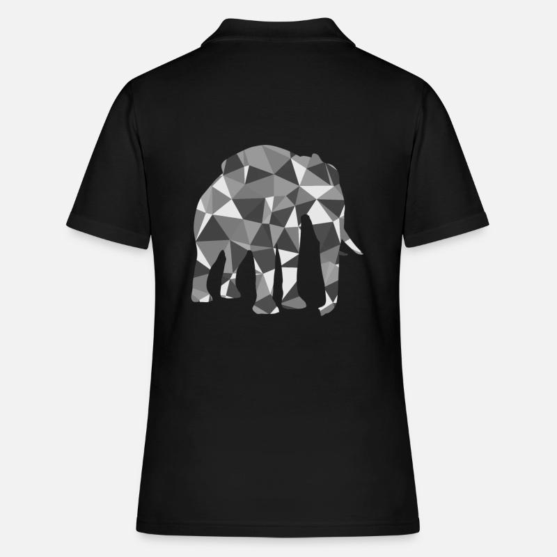 Elephant polygone - Polo Femme - noir