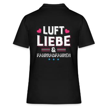 Luft Liebe & Fahrradfahren - Frauen Polo Shirt - Schwarz - Hinten - Ailine (174cm)
