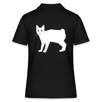 Japanese Bobtail - Frauen Polo Shirt - Schwarz - Hinten - Ailine (174cm)