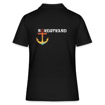 Nordstrand Retro Anker Nordsee Geschenk - Frauen Polo Shirt - Schwarz - Hinten - Ailine (174cm)