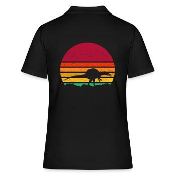 Spinosaurus Retro Style - Frauen Polo Shirt - Schwarz - Hinten - Ailine (174cm)