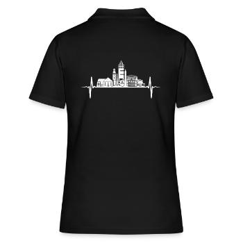 Darmstadt heartbeat gift Darmstadt skyline - Polo Femme - noir - Dos - Ailine (174cm)
