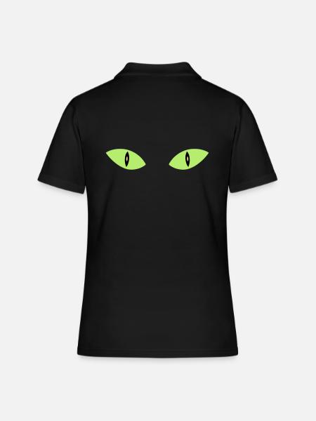 ★ Couleurs de conception modifiables ★ Deux yeux de chat - Polo Femme - noir