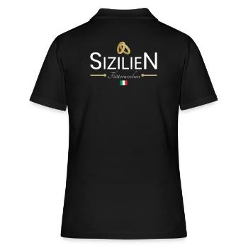 Flitterwochen Sizilien - Frauen Polo Shirt - Schwarz - Hinten - Ailine (174cm)