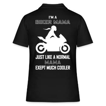 Cool Biker Mom Motorcyclist Biker Athlete - Women's Polo Shirt - black - Back - Ailine (174cm)