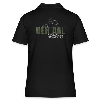 Der Aal Flüsterer - Frauen Polo Shirt - Schwarz - Hinten - Ailine (174cm)