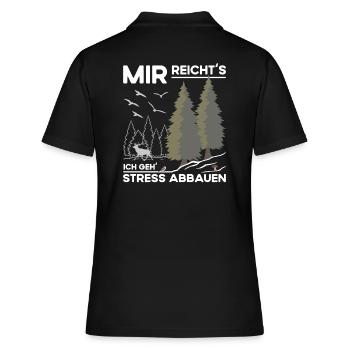 Stress Abbauen - Frauen Polo Shirt - Schwarz - Hinten - Ailine (174cm)