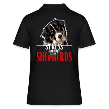 AUSTRALIAN SHEPHERD le stress ne me - Polo Femme - noir - Dos - Ailine (174cm)