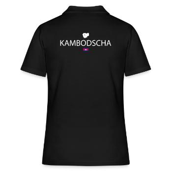Kambodscha Reise - Frauen Polo Shirt - Schwarz - Hinten - Ailine (174cm)